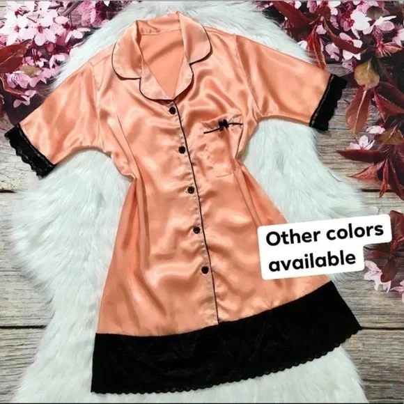 New Satin Silk-Like T-shirt Nightgown​ - Picture 6 of 7